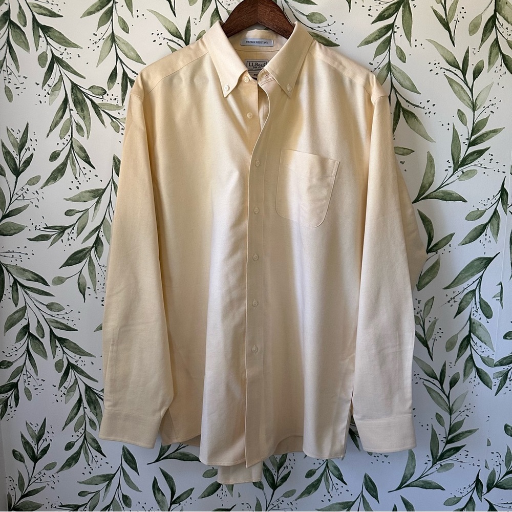 L.L. Bean Cream Casual Button Down Shirt